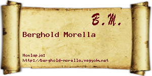 Berghold Morella névjegykártya